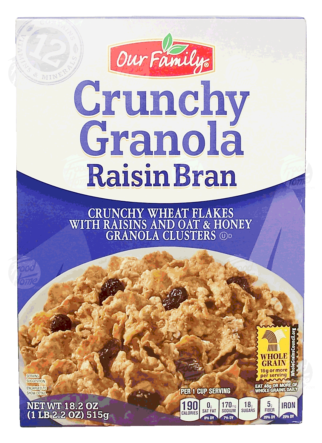 Our Family Crunchy Granola crunchy wheat flakes with raisins and oat & honey granola clusters Full-Size Picture